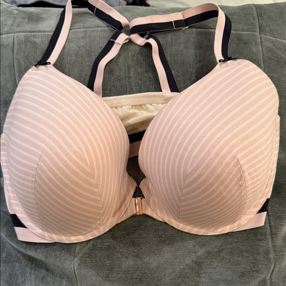 Cacique Light Pink Striped Bra